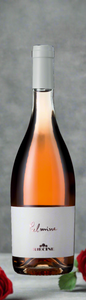 a bottle of 2021 Palmina Riecine Rosé, with roses