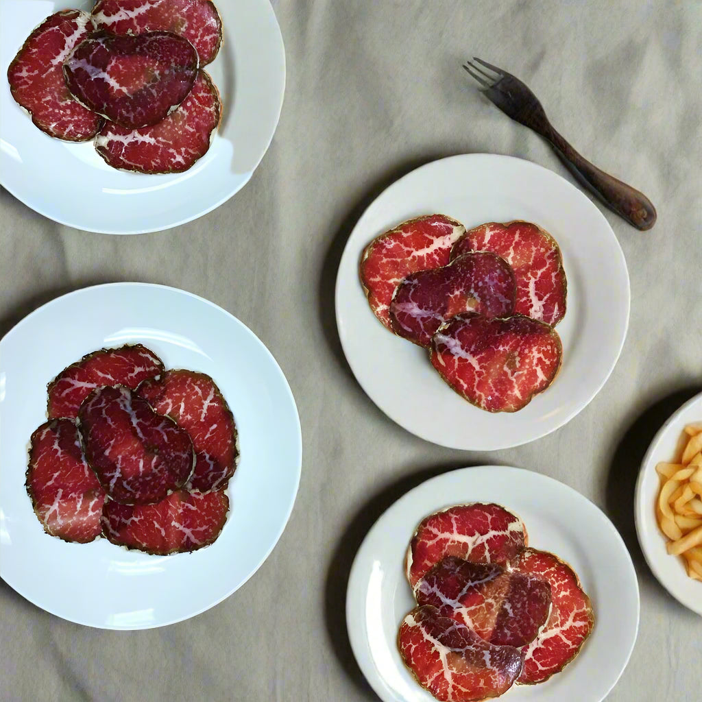 Bresaola with Spruce Tips & Black Peppercorn - Smoking Goose